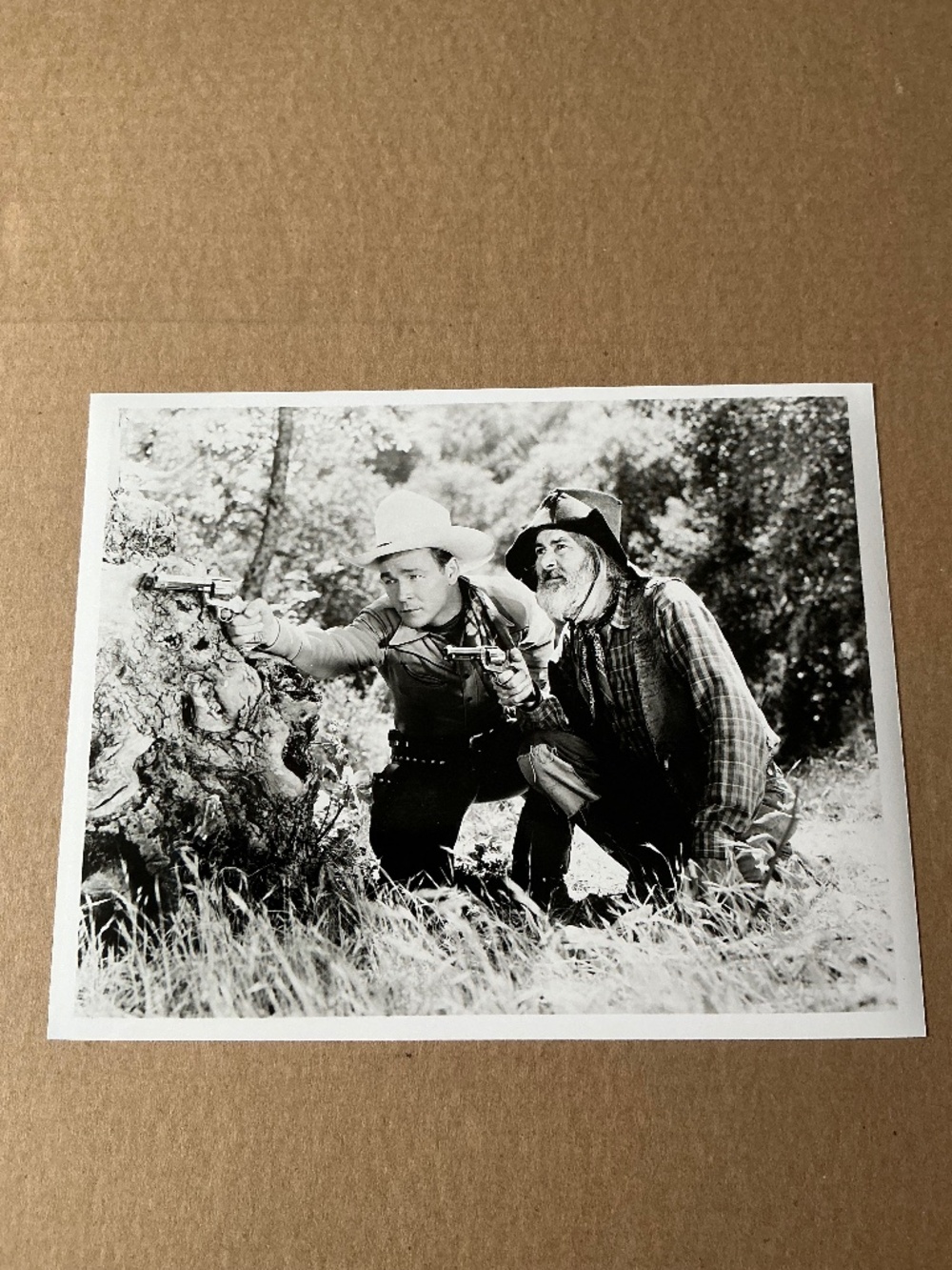 Vintage Roy Rogers George Gabby Hayes Glossy Photo 8x10 Reprint